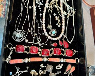 Sterling Silver jewelry (pink, red, blue drop earrings SOLD)