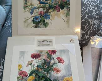 Signed floral prints