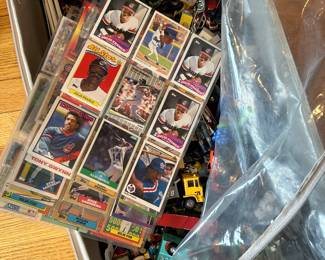 Baseball cards, assorted Hotwheels cars