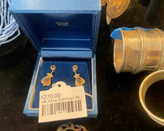14k Drop Earrings (BL)