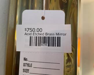 Acid Etched Brass Mirror