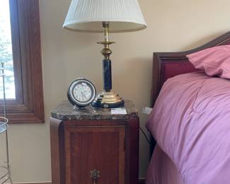 Ethan Allen Wall Art, Marble Table Lamp, Henredon marble top side table