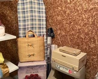 Ironing board, fruit bowl, carry top stool