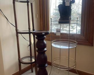 Vintage 3-Tier Plant Stand, 3-Tier Glass Plant Stand, 
