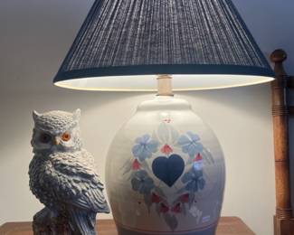 Hand Painted Owl Statue,   Lamps