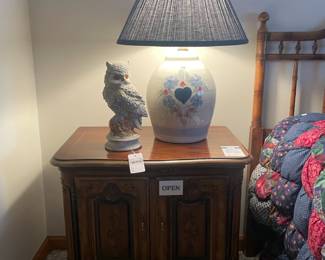 Lamps, Drexel Furniture, Hand Painted Owl Statue
