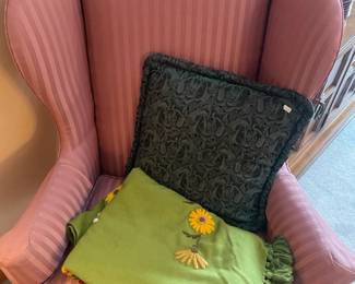 Striped Wingback Chairs