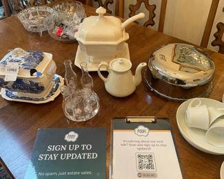 Trimont Ware Style Tureen, Glass Condiment Set, Soup Tureen, Hall Coffee Tea Pot, Block Bidasoa China Set
