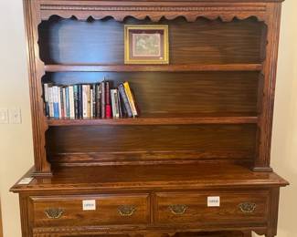 Wooden cabinet with bookshelf top