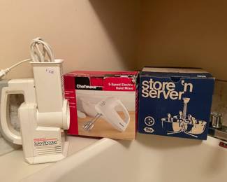 Presto saladshooter, Chefmate 5-speed electric hand mixer, store 'n server