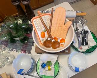 Napkin Rings, Lotus Bowls, MCM Salad Spoons, Cooking Utensils, Salt and Pepper Shakers