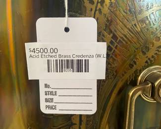 Bernard Rhone Mastercraft Acid Etched Brass Credenza