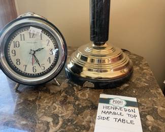 Ethan Allen Wall Art, Marble Table Lamp, Henredon marble top side table