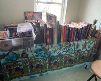 Books, magazines, record,VHS and DVDs