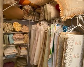 Runners, tablecloths, curtains, pillows, king and queen sheet sets and more!