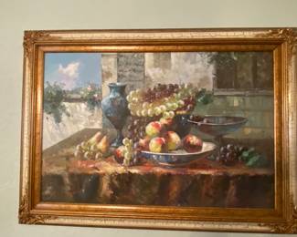 Large Original Fruit  oil painting 43” x 31 1/2” 