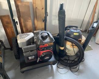 Vintage generator and large wet/dry vac