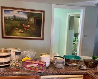 Kitchen items vintage to brand new to include appliances 