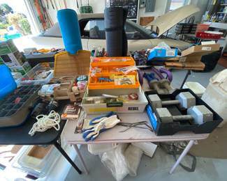 Exercise items and fishing items 