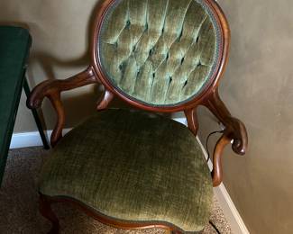 Vintage Green Upholstered Chair