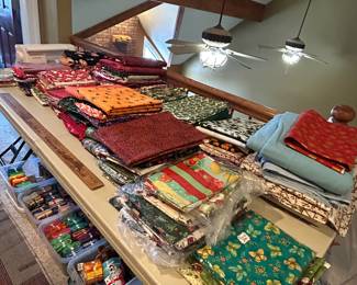Lots more crafting and quilting fabric! There is more to be displayed! Tables will be full when you arrive!