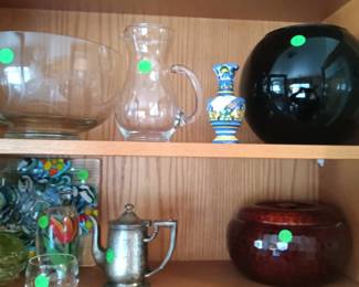 Vases, glassware, vintage rice bowl