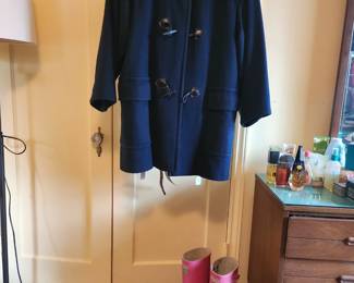 Hunter boots, wool pea coat