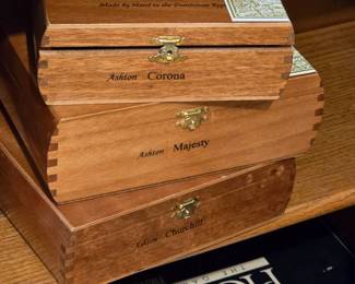 wood cigar boxes made by Ashton furniture company