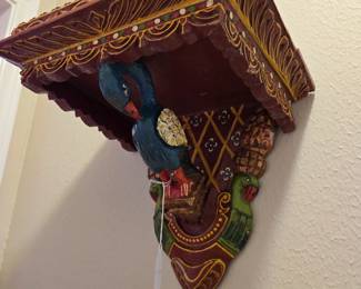 vintage wooden hanging shelf