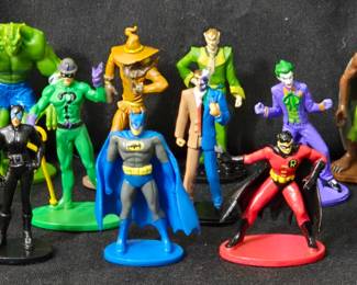 set of 12 Batman characters - this is one of several collectible sets. Other include: Disney's Princesses, Pixar's Cars, Dora the Explorer, Frozen, Hot Wheels, How to Train your Dragon, Jake & the Neverland Pirates, Minnie Mouse and Friends, My little Pony, Thomas the Tank Engine, Wings around the Globe.