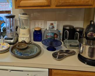 stand mixer, blenders, Bob Ross Toaster that puts Bob's face right on your toast (lol), canisters and more