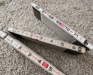 Folding wooden rulers 