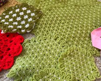 Vintage crocheted table linens 