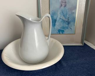 Irene Borg art, pitcher and bowl 