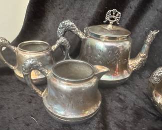 Silver plate tea set 
