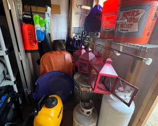 Out door shed. Check back often, these items will be cleaned, organized and priced by Friday morning!