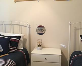 Crate and Barrel Twin Beds and Nightstand.