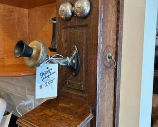 Chicago oak wall phone