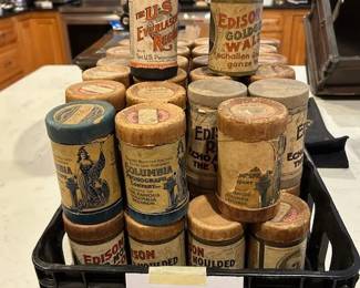 Edison and Columbia wax cylinders