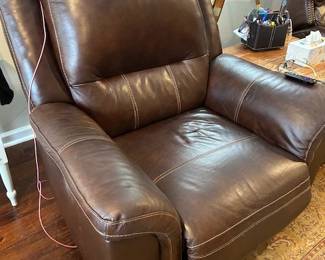 leather power recliner