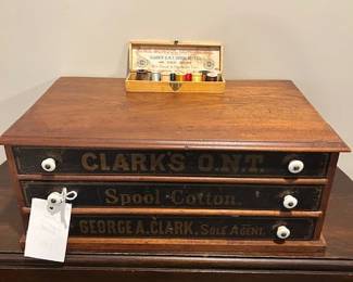 antique spool cabinet