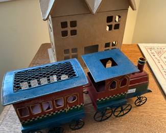 Tin Train Candle Holder