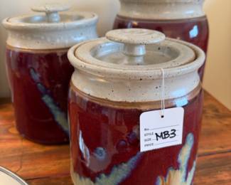 MCM Lauer Signed Ceramic Canisters