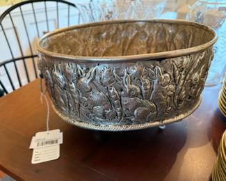 Silver Plated Rabbit Planter