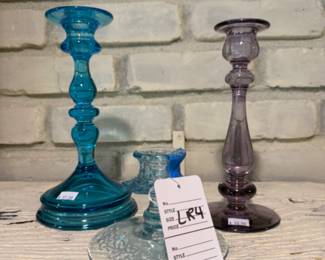 Fostoria Light Blue Candlestick Holder