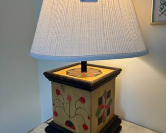Hand-Painted Wooden Lamp