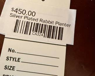Silver Plated Rabbit Planter
