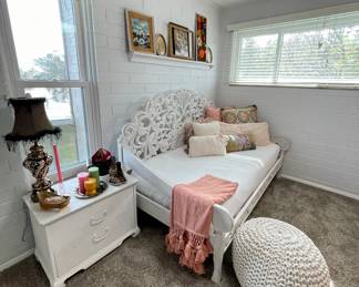 Ming style Nightstand, white washed 