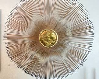 Brutalist Sunburst Wall Sculpture, Hand signed by the artist, Devall, for Casa Devall
Approx: 