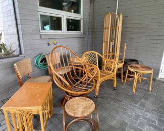 Many wonderful pieces of Vintage to Newer Rattan 